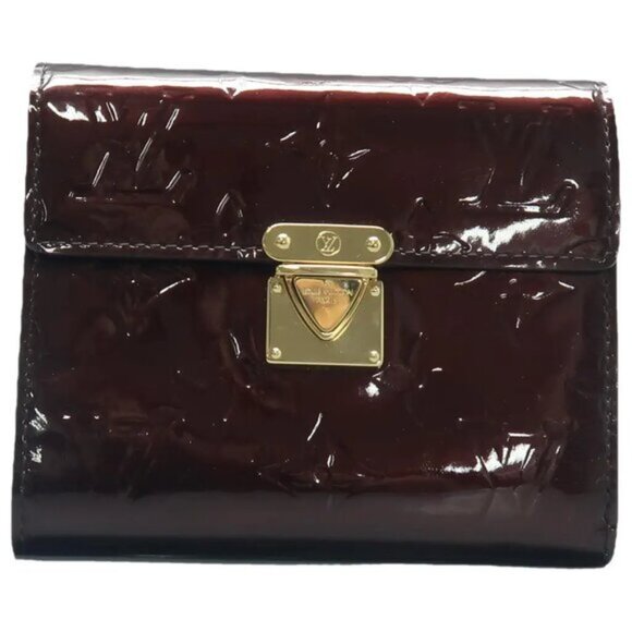 Louis Vuitton Burgundy Monogram Patent Leather Wallet 407-061825 - Picture 1 of 12